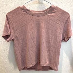 Lululemon Pink Cropped Tshirt: Size XS. No tears/marks/blemishes
